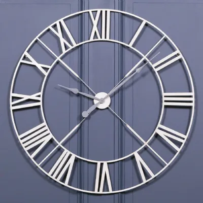 Vintage Cream Distressed Twist Frame Wall Clock