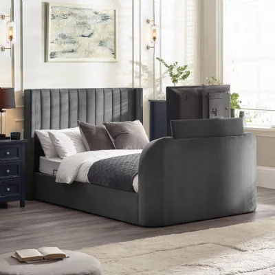 Clara Ottoman TV Bed 135cm Dark Grey