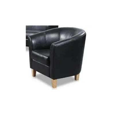 Black Leather Tub Chair