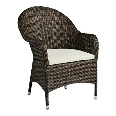 Cloe Brown Weave Rattan Arm Chair