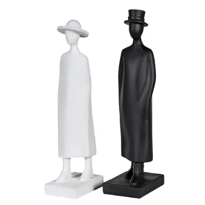 Black and White Couple Figure