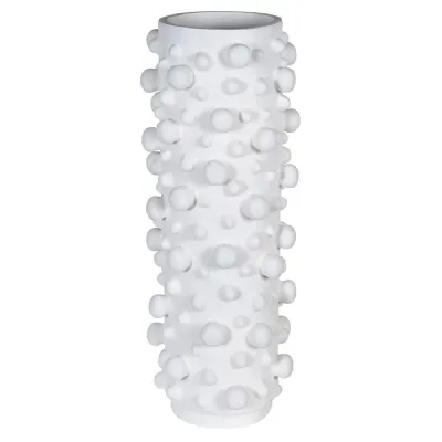 White Bubble Cylinder Vase