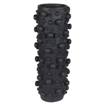 Black Bubble Cylinder Vase