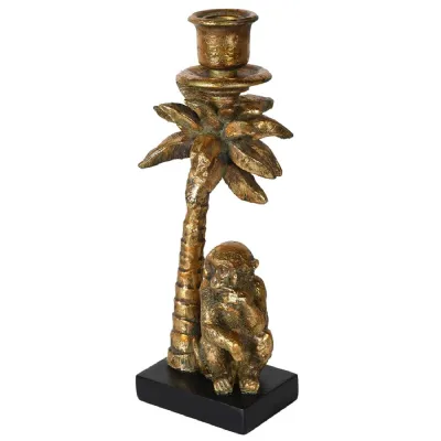 Monkey Under Palm Tree Candle Holder