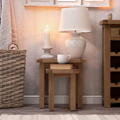 Rustic Oak Nest of 2 Tables