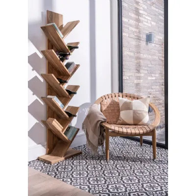 Artisan Solid Wood Vertical Angled Tiered Shelving Unit