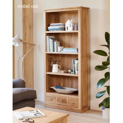 Mobel Oak Large 3 Drawer Bookcase