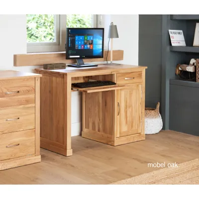 Mobel Oak Single Pedestal Computer Desk