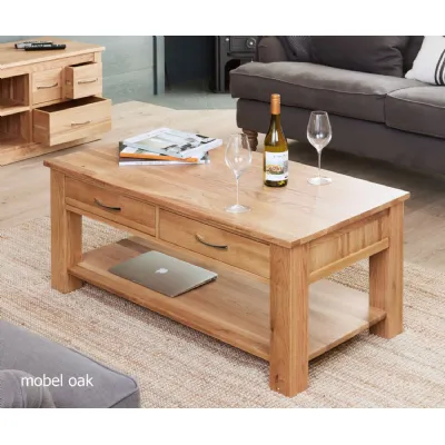 Mobel Oak Four Drawer Coffee Table
