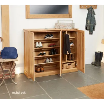 Mobel Oak Extra Large Shoe Cupboard