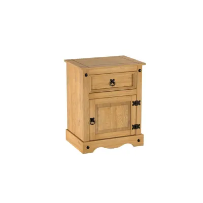Corona Large 1 Door 1 Drawer Bedside Pine