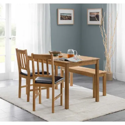 Traditional Solid Oak Rectangular 4 Seater Dining Table with Oiled Finish