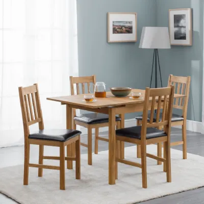 Natural Oiled Finish Solid Oak 4 Seater Rectangular Extending Dining Table