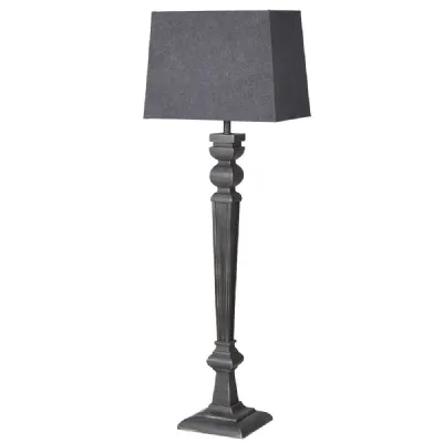 Extra Tall Black Lamp With Grey Shade