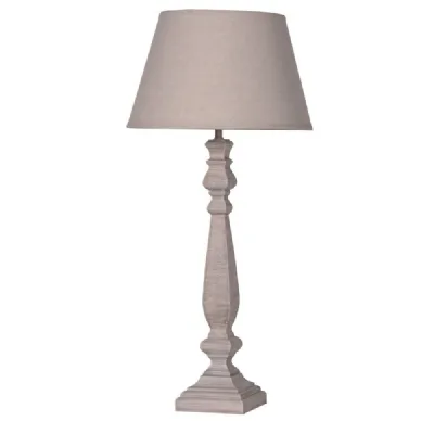 Shaped Lamp With Beige Shade