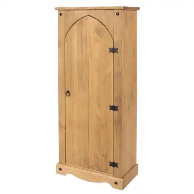 Waxed Pine Vestry Slim Storage Cupboard
