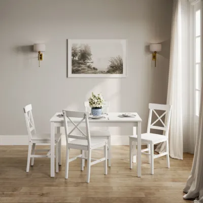 Crawford White 4 Seater Dining Set