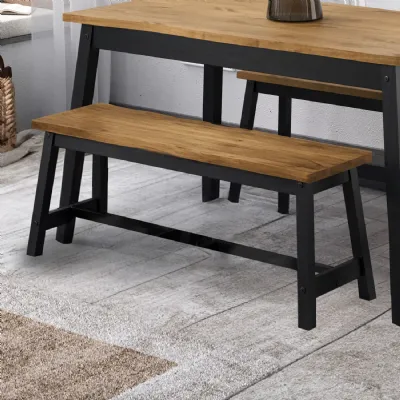 Black Pine Large Dining Bench Live Edge Seat