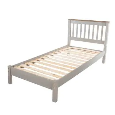 Modern Grey Painted 3ft Single 90cm Slatted Low End Bed Frame