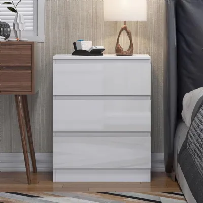 Carlton 3 Drawer Chest Of Drawers White Gloss Front