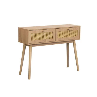 Croxley Rattan Console Table Oak
