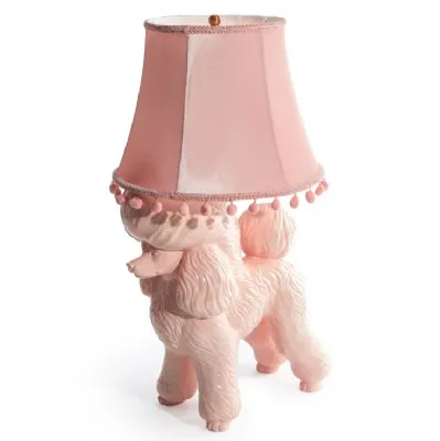 Pink Poodle Table Desk Lamp with Matching Pink Fabric Shade