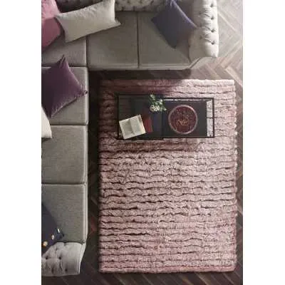 Origins Glamour Modern Polyester Tufted Carved Rug in Blush Pink 160x230cm