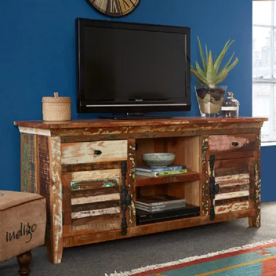 Reclaimed Wood 2 Door 2 Drawer Large TV Media Cabinet