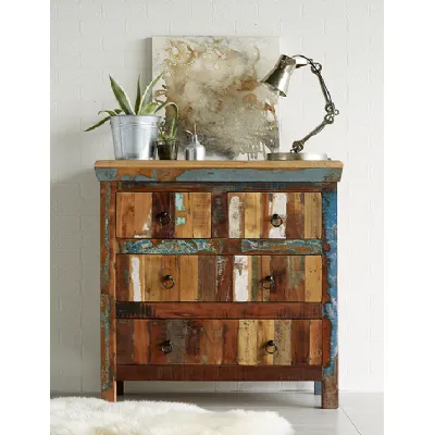Reclaimed Wood 2 Over 2 Chest of Drawers