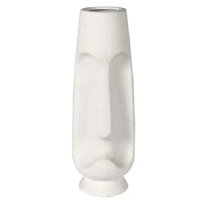 Large Cream Face Ceramic Vase