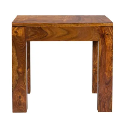 Modern Brown Sheesham Wood Side Lamp Table