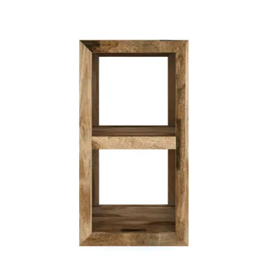 Modern Natural Mango Wood 2 Hole Vertical Unit