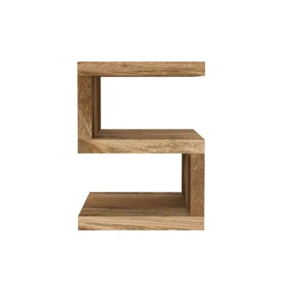 Modern Natural Mango Wood S Shelving Unit