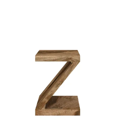 Modern Natural Mango Wood Z Shelving Unit