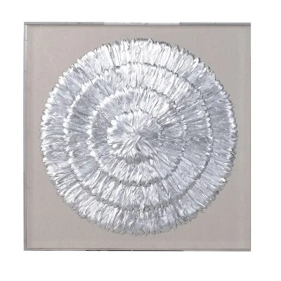 Framed Silver Feathers Wall Art Trending Wall Hanging