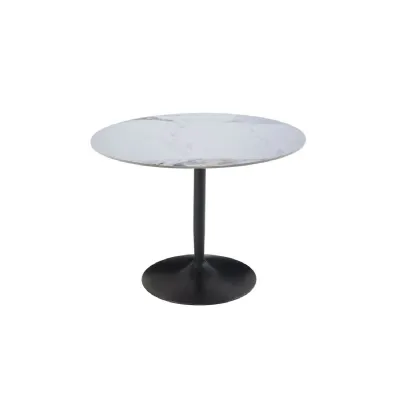 White Stone Top 80cm Small Round Dining Table