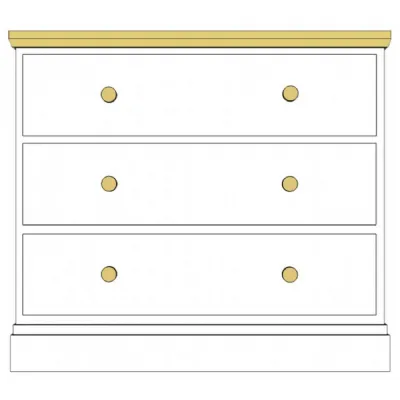 Painted and Solid Oak Top 3 Drawer Chest