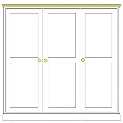 Painted and Solid Oak Top 3 Door Wardrobe