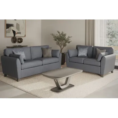Blue Fabric 2 Seater Standard Back Sofa