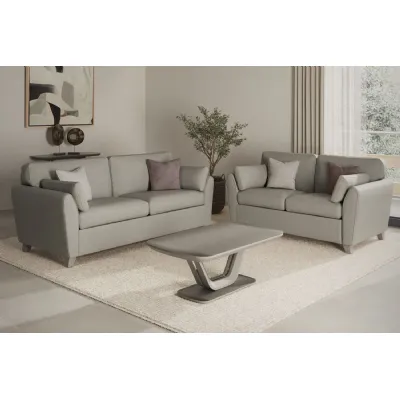 Light Grey Fabric 2 Seater Standard Back Sofa