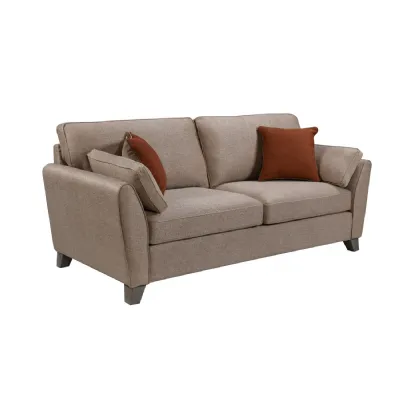 Biscuit Fabric 3 Seater Standard Back Sofa
