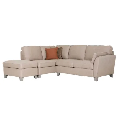Biscuit Fabric LHF Corner Group Sofa L Shaped