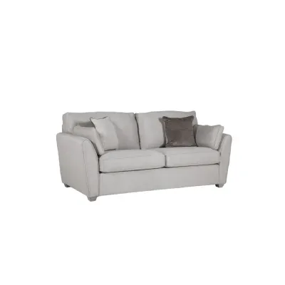 Light Grey Fabric 3 Seater Compact Sofa Bed Limed Oak Legs
