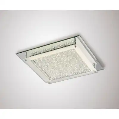 Gina Flush Ceiling, 420mm Square, 21W 1680lm LED 4000K Polished Chrome Crystal