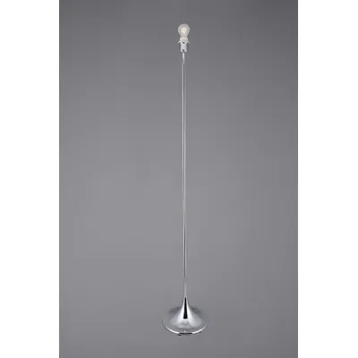 Crowne Round Curved Base Floor Lamp Without Shade, Inline Switch, 1 Light E27 Polished Chrome