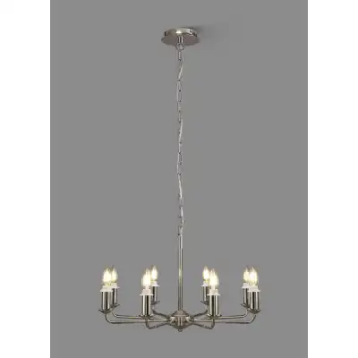 Banyan 8 Light Multi Arm Pendant Semi Flush Without Shade, c w 1.5m Chain, E14 Painted Champagne Gold