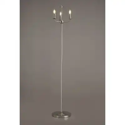 Banyan 3 Light Switched Floor Lamp Without Shade, E14 Polished Nickel