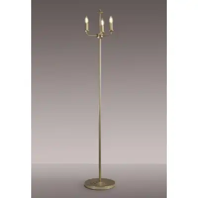 Banyan 3 Light Switched Floor Lamp Without Shade, E14 Painted Champagne Gold