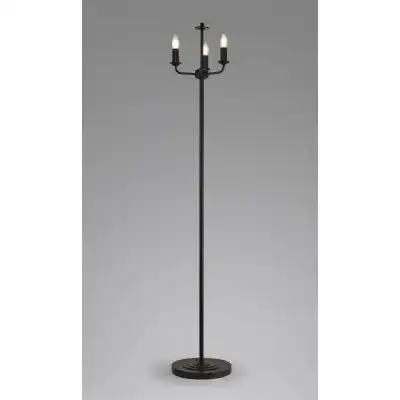 Banyan 3 Light Switched Floor Lamp Without Shade, E14 Matt Black