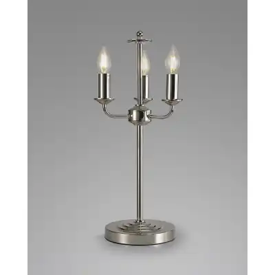 Banyan 3 Light Switched Table Lamp Without Shade, E14 Polished Nickel